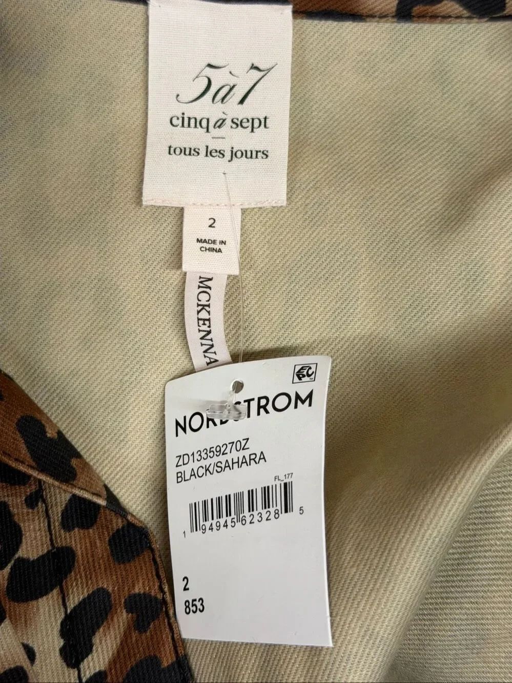 Cinq a Sept Mckenna Leopard Print Mini Dress in Brown NWT Size 2 - Picture 8 of 9